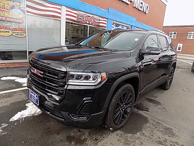 2023 GMC Acadia SLE in Ebony Twilight Metallic — front three-quarter view