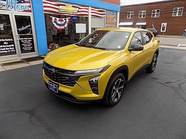 2025 Chevrolet Trax 1RS in Nitro Yellow Metallic — front three-quarter view